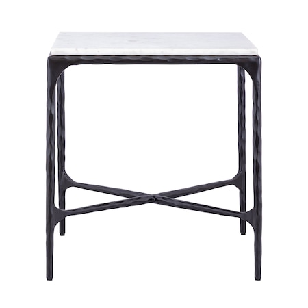 Accent Table, 20 In W, 20 In L, 22 In H, Metal Top